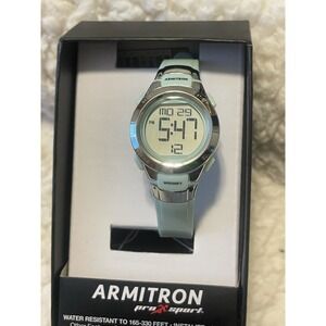 Armitron Pro Sport Digital Watch MD 0669 Working Condition Teal Lime Green Women